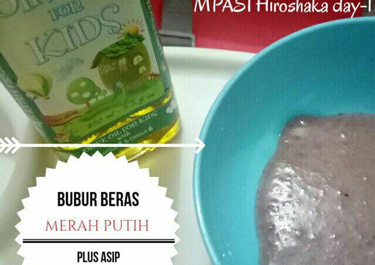 resep lengkap untuk Bubur beras merah putih