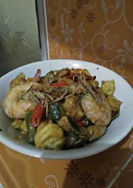 Tumis udang tahu