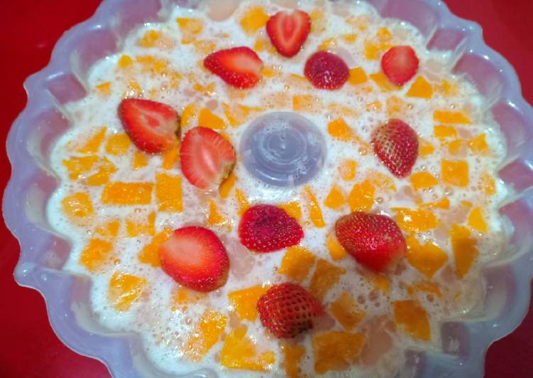 resep lengkap untuk Puding yoghurt mangga yg simple