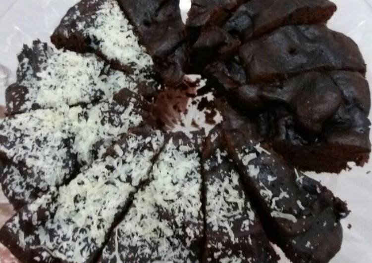 bahan dan cara membuat Brownies kukus 1/2 keju