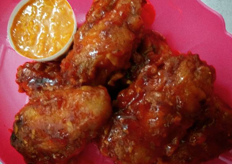 resep Fire wings ala richeese factory with cheesy sauce