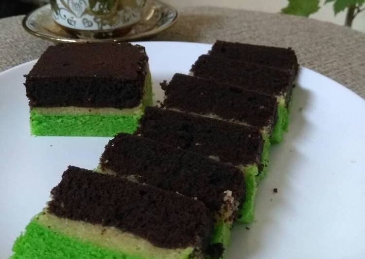 resep masakan Brownies Kukus Coklat Pandan