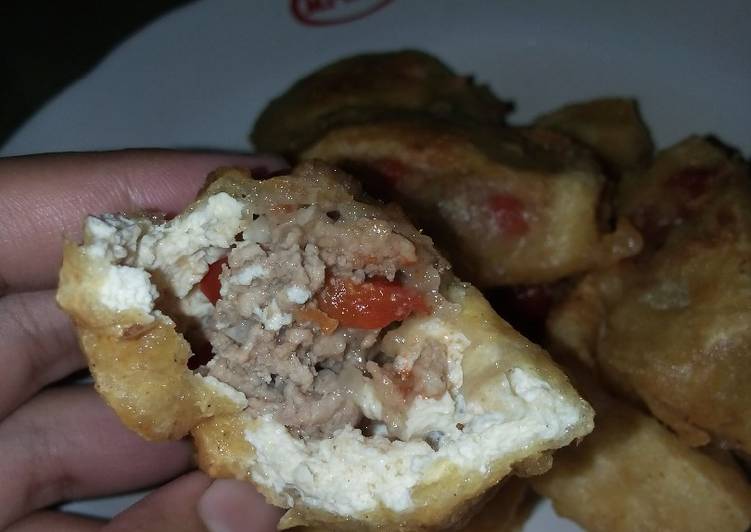 Tahu isi daging cincang maknyus