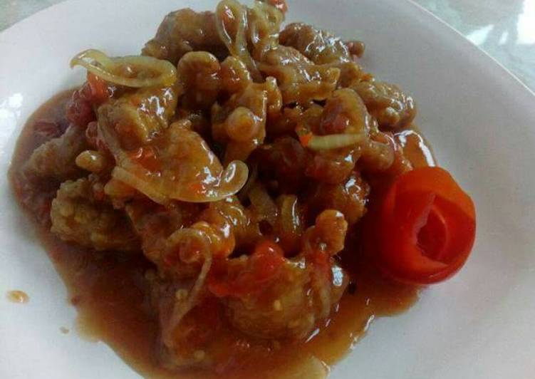 Resep Kulit ayam Asam manis