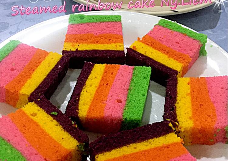 resep masakan Steamed rainbow cake Ny.Liem