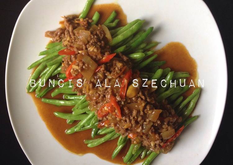 bahan dan cara membuat Buncis Ala Szechuan