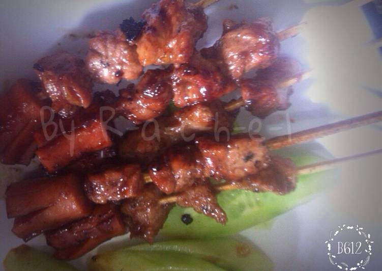 cara membuat Sate daging manis