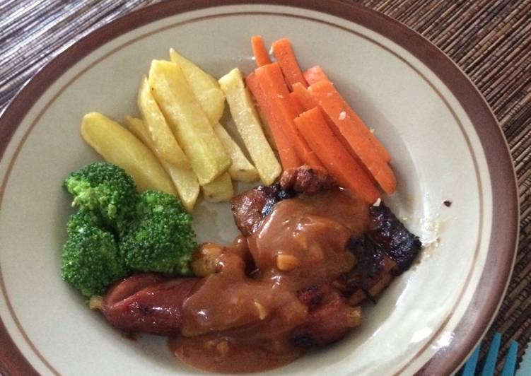 resep lengkap untuk Chicken Steak BBQ Sauce