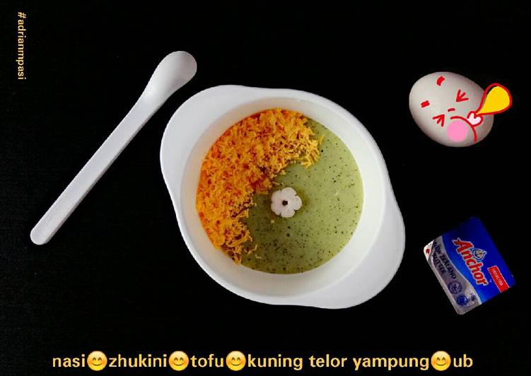 resep lengkap untuk Mpasi 7m ? bubur nasi telor yampung