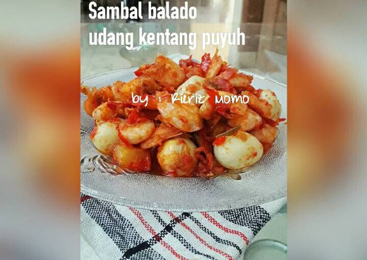 resep Balado Udang kentang puyuh