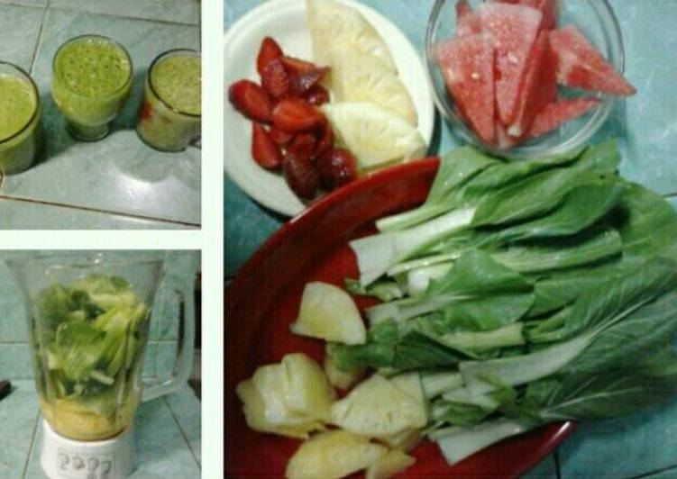 bahan dan cara membuat Green Pinacolada #postingrame2_smoothies