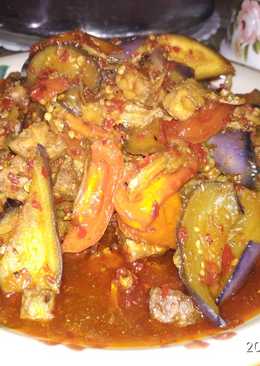 Terong tempe balado teri asin
