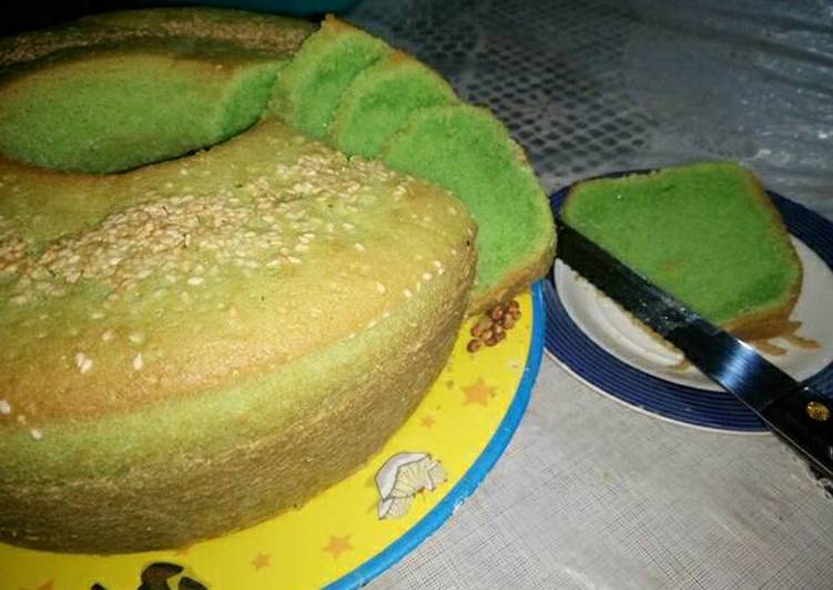 cara membuat Bolu ketan pandan