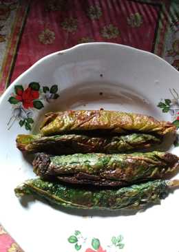 Ikan asin goreng daun talas