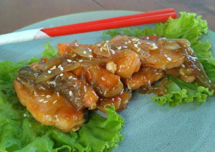 cara membuat Salmon Teriyaki