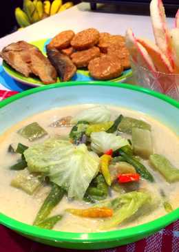 Lodeh Terong, kacang panjang dan kubis (kol)