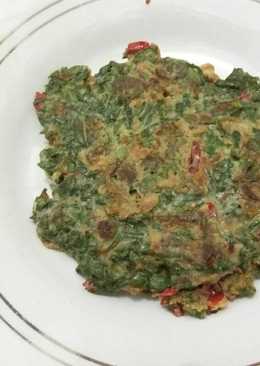 Daun singkong goreng telur