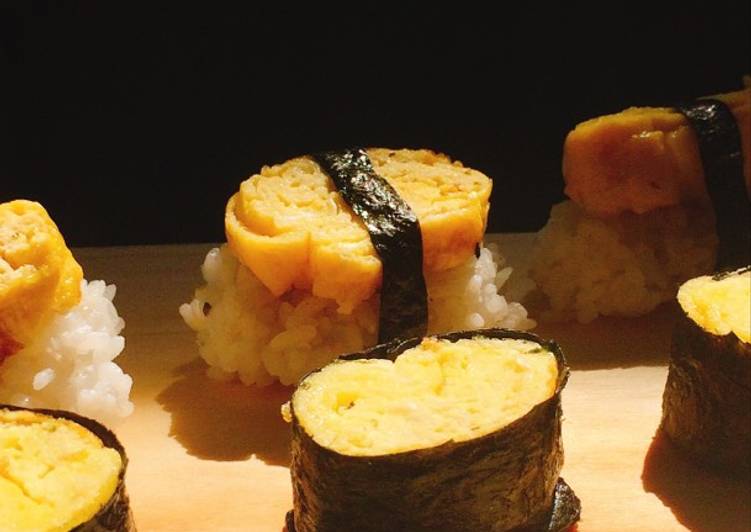 bahan dan cara membuat Telur Dadar Gulung Sushi