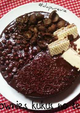 Brownies kukus no telur / pizza brownie /eggless brownies