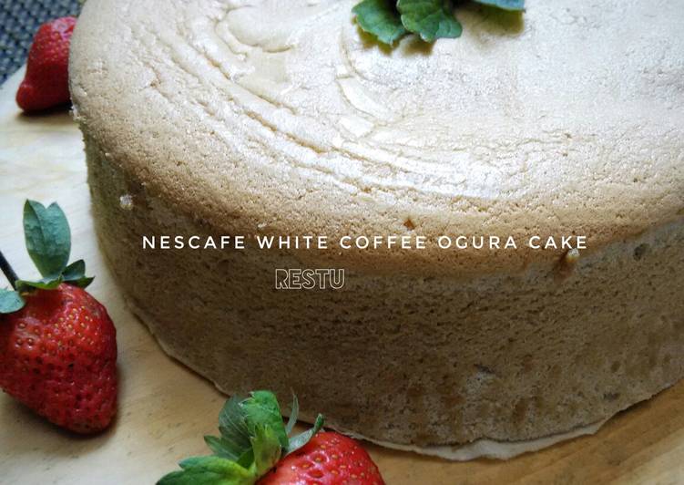 resep lengkap untuk Nescafe White Coffee Ogura Sponge Cake