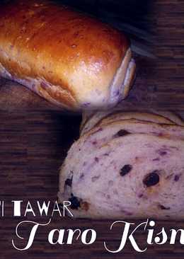 Roti tawar taro kismis eggless