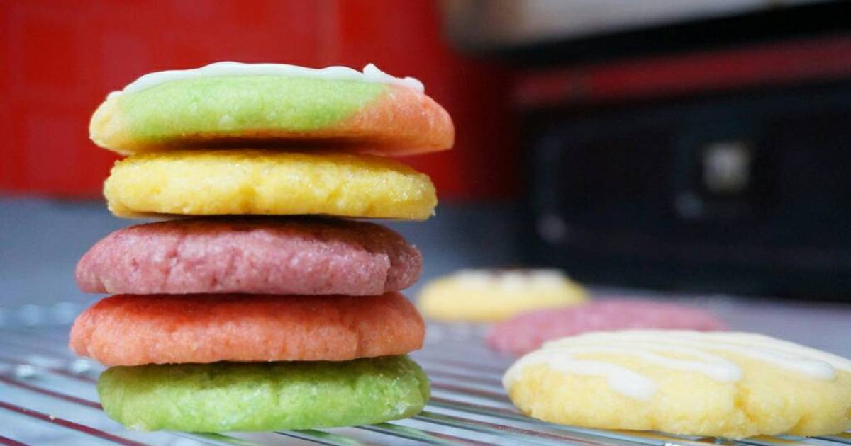 Resep Colorful sugar cookies / kukis warna warni