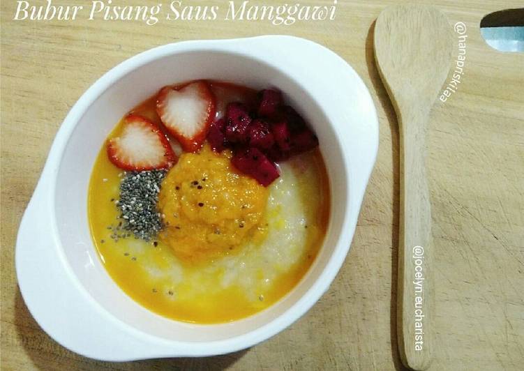 gambar untuk resep makanan Resep Menu MPASI 8m+ - Bubur Pisang Saus Manggawi