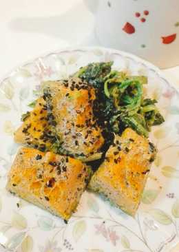 Salad kabocha horenso dengan citarasa wijen