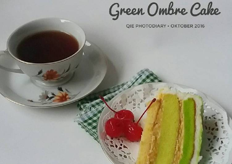 resep Green Ombre cake