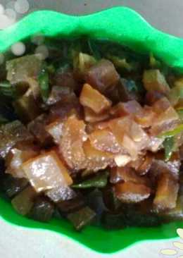 Tumis kikil cabe ijo rasa Teriyaki