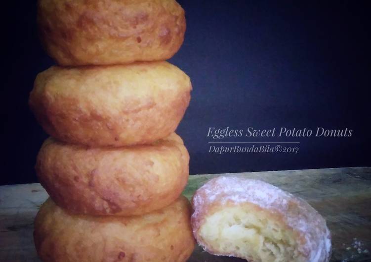 resep lengkap untuk Eggless Sweet Potato Donuts (Super Empuuukk)