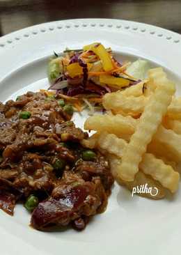 Stir fry beef barbeque sauce #kitaberbagi