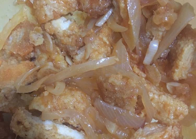 bahan dan cara membuat Ayam krispi saus lemon madu pedas