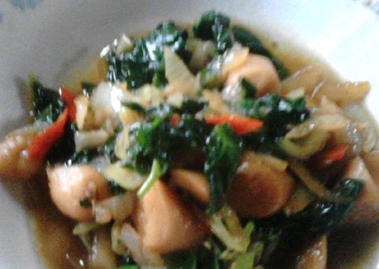 resep makanan ca kangkung sosis pedas