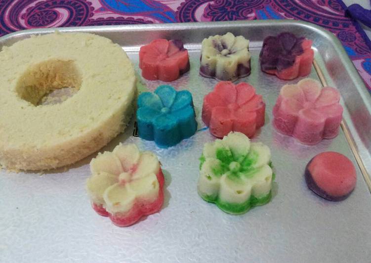 resep Bolu tiwul warna warni