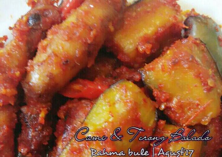 cara membuat Cumi Asin & Terong Balado