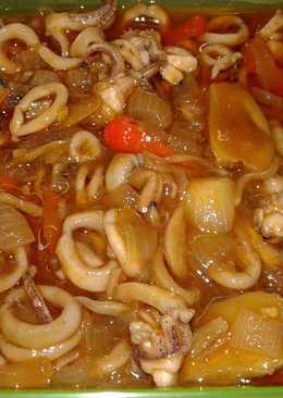 Cumi saus tiram manis pedas