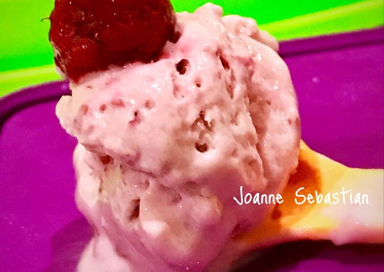 cara membuat Healthy Ice Cream (Raspberries)