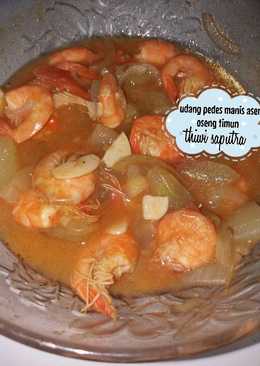 Udang pedes manis asam oseng timun