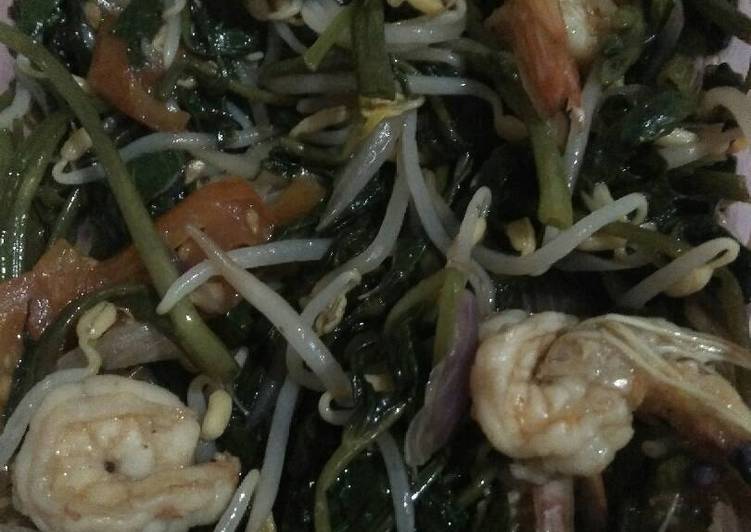 resep masakan Tumis Kangkung Udang [ DEBM ]
