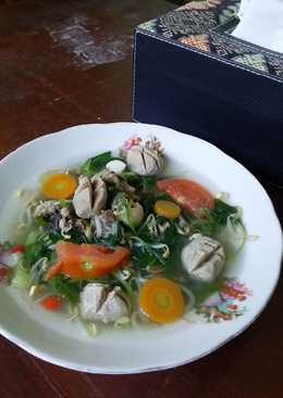 Sop bening bayam taoge bumbu iris