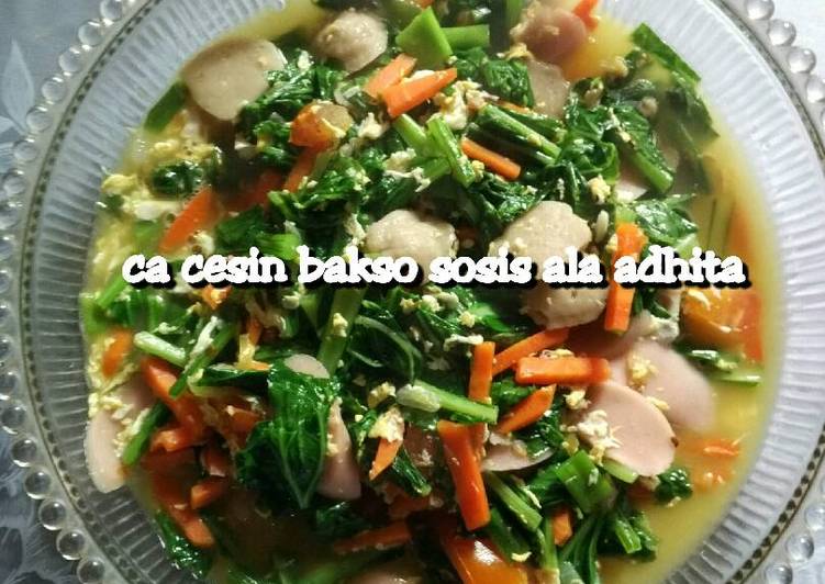 cara membuat Ca cesin bakso sosis