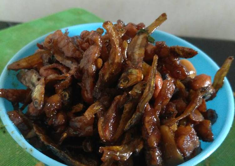 Resep Ikan Teri bilis Tempe asam manis kering sederhana 