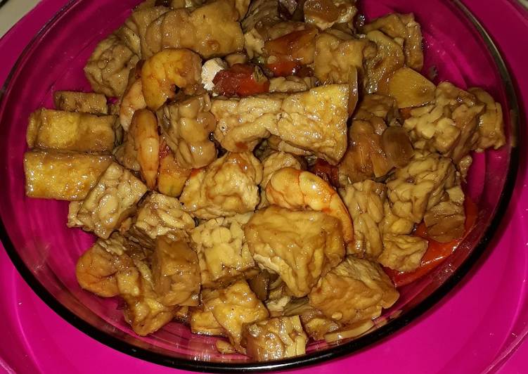 resep makanan Tumis Udang dan tahu tempe simpel