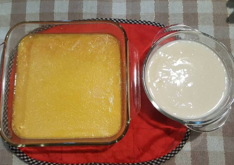 bahan dan cara membuat Caramel custard pudding + Fla