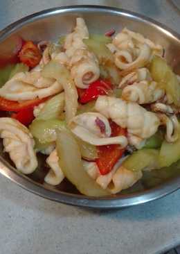 Sotong celery tumis sosis tiram