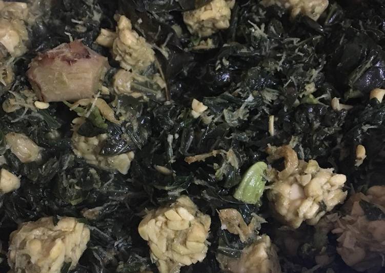 gambar untuk resep makanan Bothok tempe daun singkong (tanpa bungkus daun)