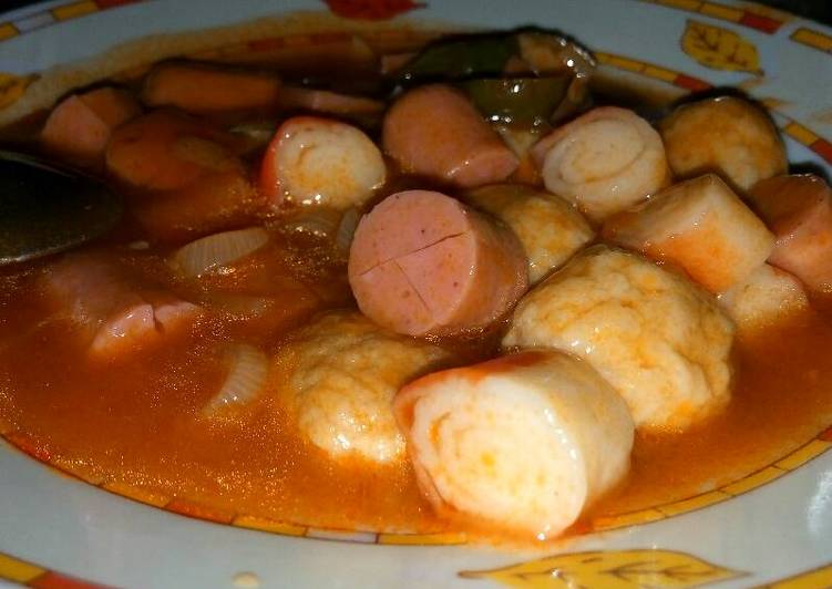 resep lengkap untuk Tahu bulat sosis asam manis