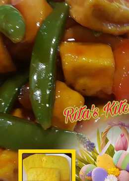 Vegetarian asam Manis tahu kuning