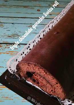 Triple chocolate ganache Swiss roll #ketopad_cp_ketobeticcake